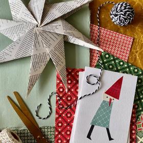 Lav betagende julekort og smukke papirophæng